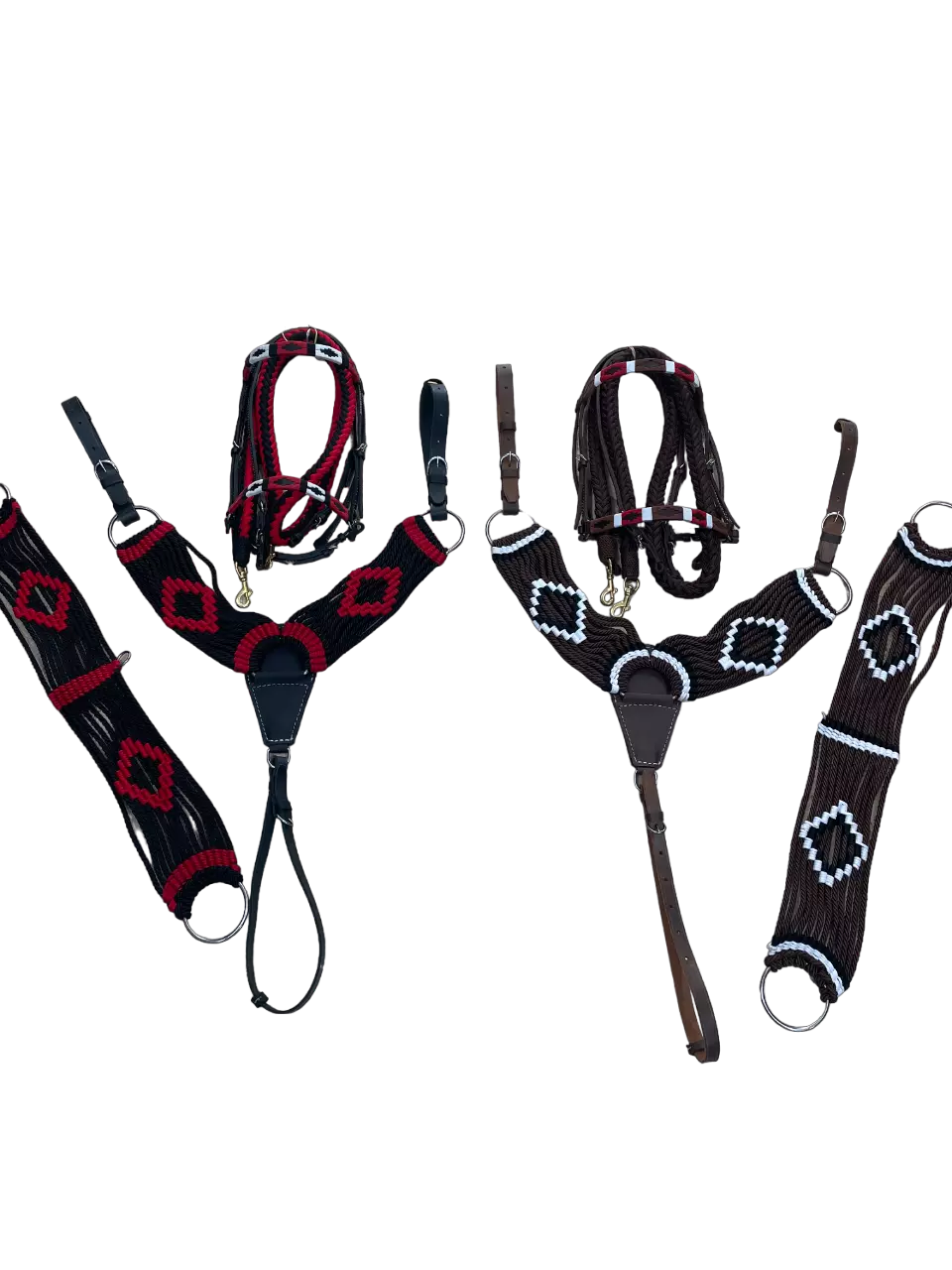 Aperos de cabeza reata y nylon rienda gruesa negro-rojo/cafe-negro